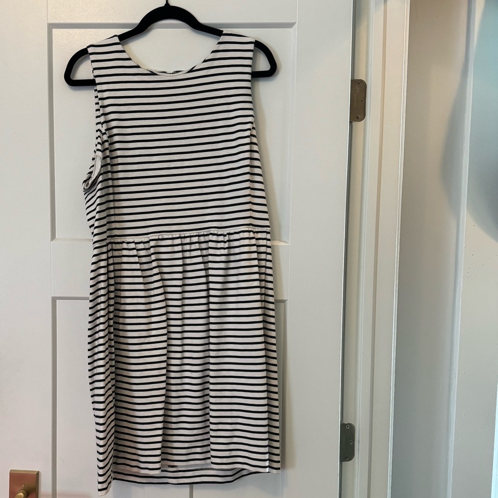 J. Crew Black and White Striped Dress
